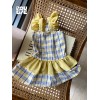 Lemon Checkered Pima Cotton Dress - Authentic European